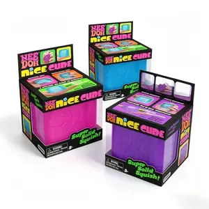 Nice Cube Fidget Toy - Super Solid Squishy Stress Relief Toy in Bright Colors for Office, Home, School Use for Adults & Kids