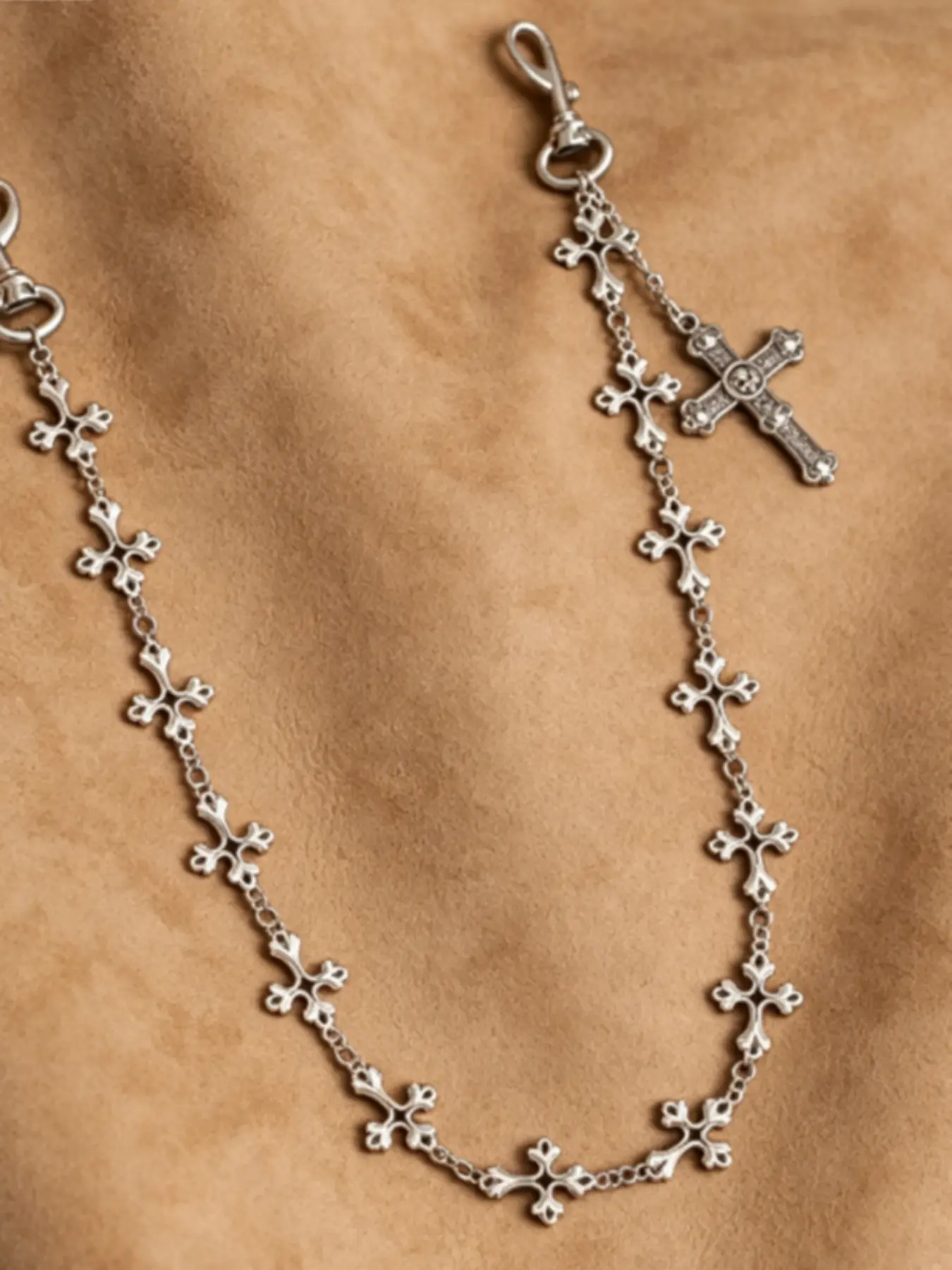 Hiphop Style High-End Waist Chain Accessory, Body Chain, Unisex Cross Denim Jeans Chain, Fashionable Hip Hop Jewelry for Men & Women