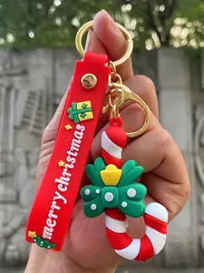 Cartoon Snowman Christmas Keychain, Santa Claus Key Chain, Christmas Tree Ornament, Backpack Decoration, Trendy Cute Keychain, Small Gift