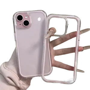 Phone Case for iPhone 16 15 14 Plus 13 12 Pro Max, Clear Cute Aesthetic Transparent Phone Cases Raised Camera Protection Stylish Slim Soft Durable TPU Protective Cover for Women Girls, Drop Protection, Shockproof Slim Phone Cover