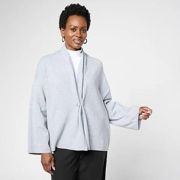 MarlaWynne WynneCollection Draped Cardigan with Cuff Link Closure