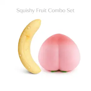 2-Pack Squishy Fruit Combo Set Prince Kawaii Soft Slow Rising Stress Relief