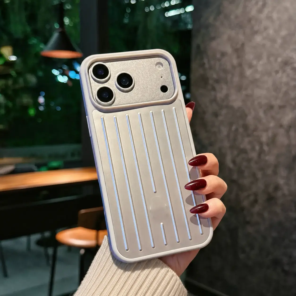 Aluminum Alloy Smartphone Case - All-Inclusive Vertical Lines Design, Durable Protective Cover, Ideal Gift for iPhone 16 Pro Max/15/14, Essential Mobile Phone Accessory, Phone Accessories