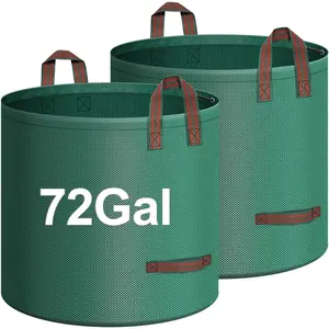 2-Pack 72 Gallons Leaf Bags,  Yard  Bags, Heavy Duty Upright Lawn Bags with 4 Handles for Garden Leaves and  Collection, Lightweight Portable Yard Trash Bag