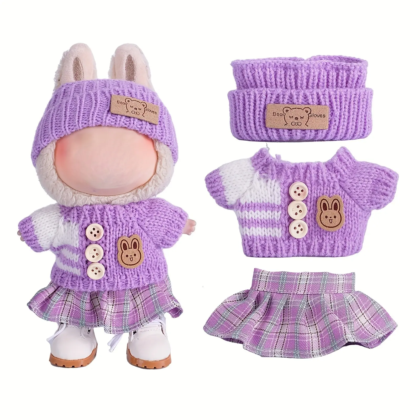 Rainbow Labubu Doll Clothes for Labubu with 3 Outfits - Stylish ...