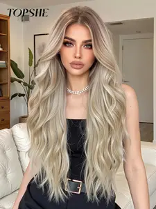 Topshe 13x6 Lace Front Wig, Long Curly Hair, Soft Smooth Daily Wear, Fashionable Middle Part, Natural Look, Glueless Frontal Wig