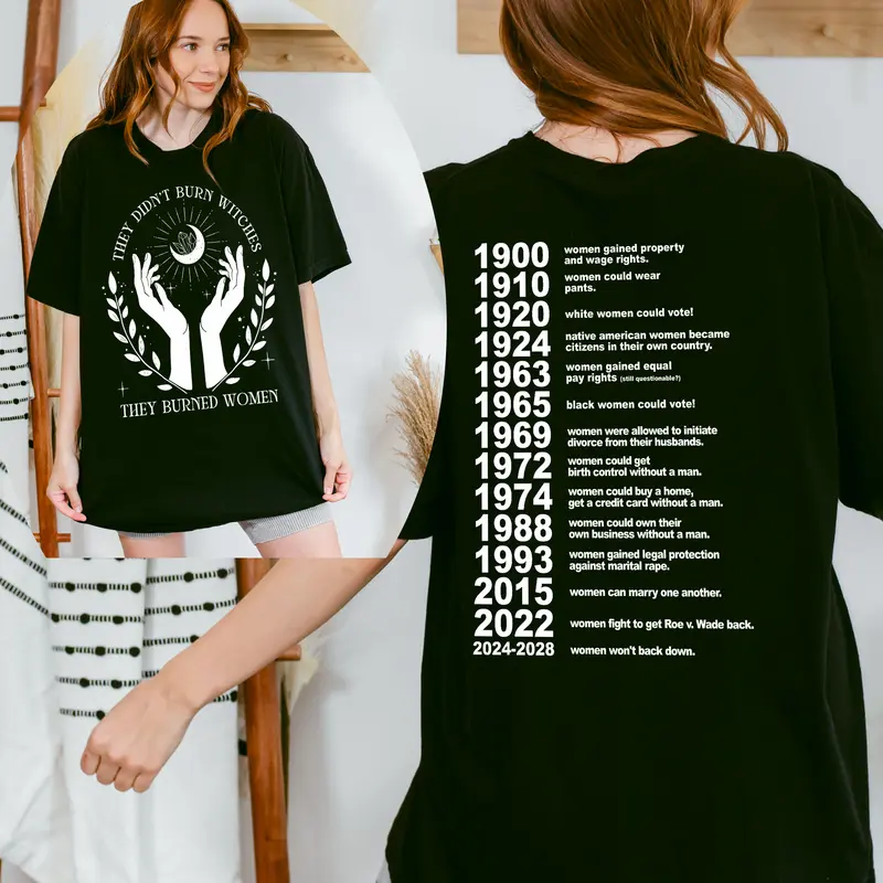 (Update 2028) They Didn't Burn Witches Shirt, Female Feminist Shirt, Witchy Feminist Tee, Girls Will Be Girls Shirt, Witchy Bachelorette,Witchy Feminist Shirt, Halloween Shirt Casual Comfort christmas gift ideas