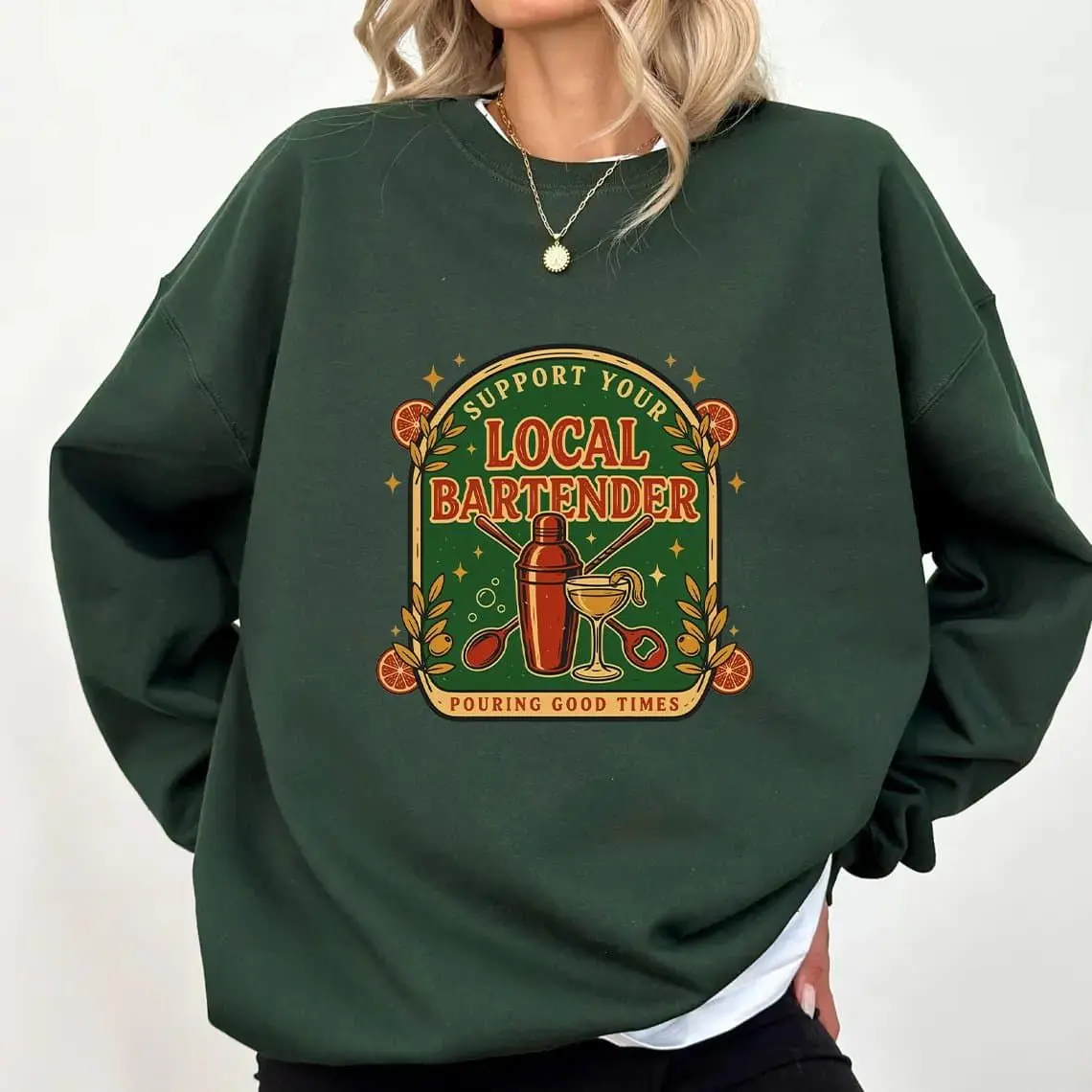 Support Your Local Bartender Sweatshirt, Bartender Crewneck, Bartender Gift, Funny Bar Pullover, Bartending Sweater