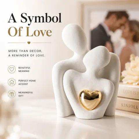 Mini Couple Resin Decor Figurine Ornaments, Cute Romantic Statues for Modern Aesthetic Home Desk Decor, Sweet Gifts for Boyfriend, Anniversary Gifts for Her