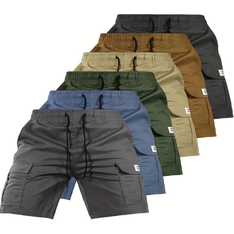 Men'S Drawstring Cargo Shorts - Multiple Pocket Design, Black, Olive Green, Gray, Khaki Casual, Sporty, and Stylish for Outdoor Activities, Hiking, Everyday Wear, Casual Wear|Stylish Shorts|Durable Fabric