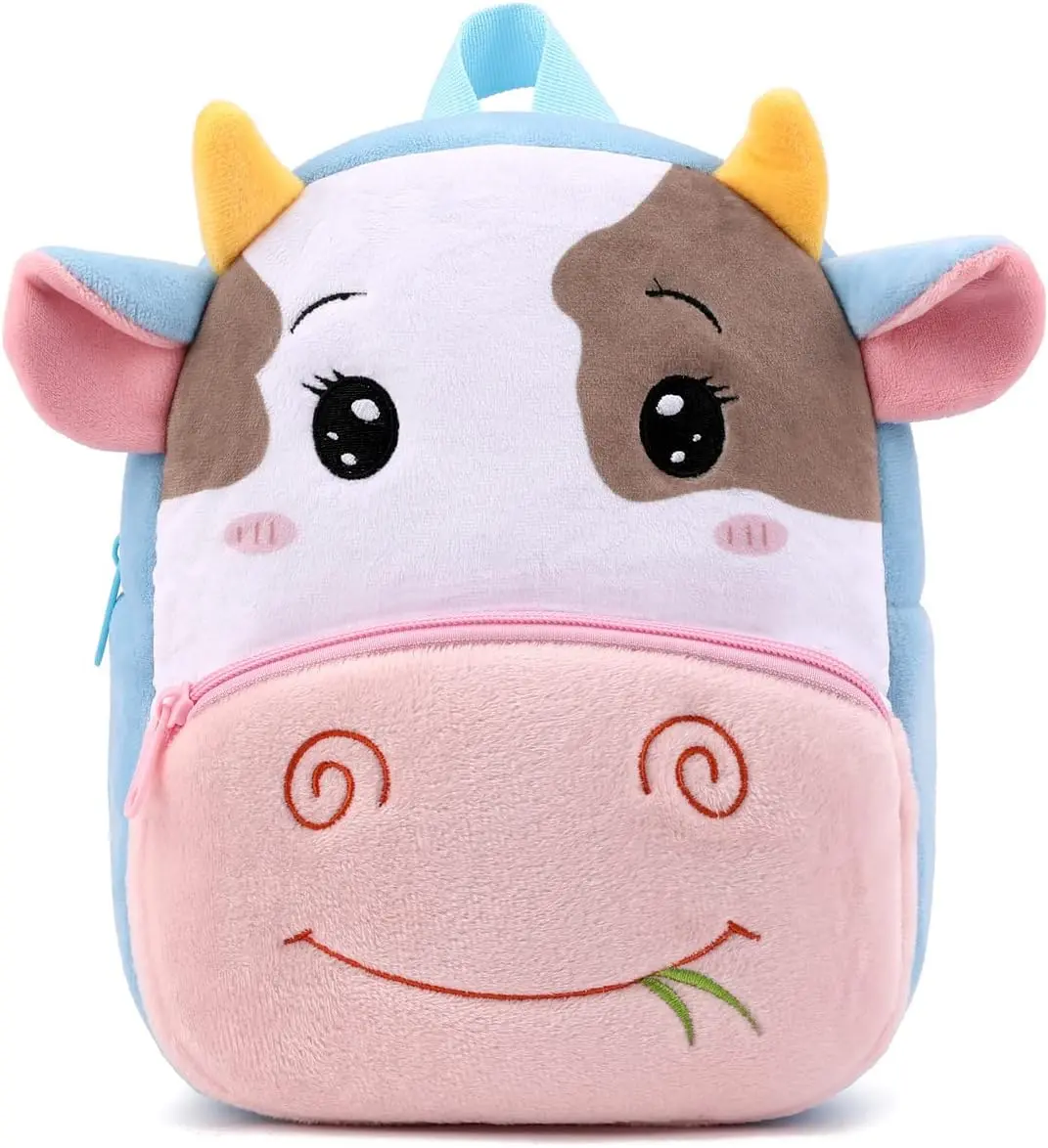 Toddler Backpack for 2-6 Years - Mini Cartoon Cute Cow Pattern Casual Backpack, Kids' Daily Wear Daypack for Daycare Use