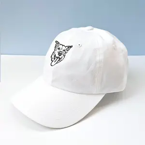 Custom Embroidery Dog Hat, Personalized Pet Photo Baseball Cap, Dog Mom Gift, Embroidered Dad Cap, Hand Drawn Art from Pet Photo