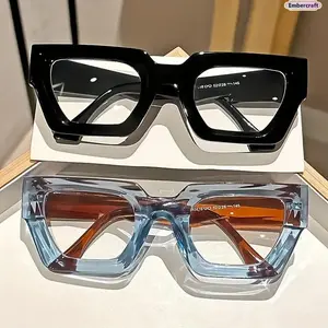 3 Pcs Y2K Oversized Leopard Print Blue Light Glasses for Women, Clear Lens Computer Glasses, Lightweight Stylish Screen Protection Eyewear for Work, Gaming & Daily Wear