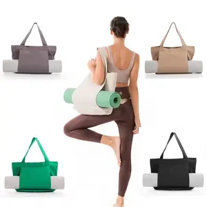 Pure Color Yoga Pilates Mat Bag Canvas Handbag, Outdoor Exercise Equipment Travel Yoga Mat Shoulder Bag, for Yoga Mat Storage