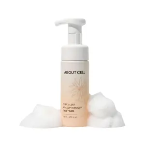 [ABOUT CELL] Pure Clear Makeup Remover Cell Foam 140ml - 2-in-1 Deep Pore Facial Cleanser with Micro Bubbles Hydrating K-Beauty Skincare for Sensitive Skin, 	Deep Cleansing, Hydrating, Makeup Removal, Moisturizing, Pore Cleansing, Soothing