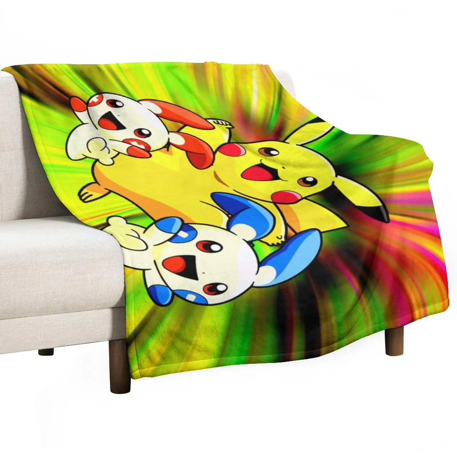 Cartoon Pokemon Throw Blankets Soft Flannel Fleece Suitable Blanket for Sofa Living Room As A Gift
