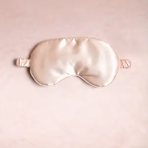 Bangjazz Silk Eye Mask with Adjustable Strap Satin Blackout Sleeping Mask for Men&Women Blindfold Champagn