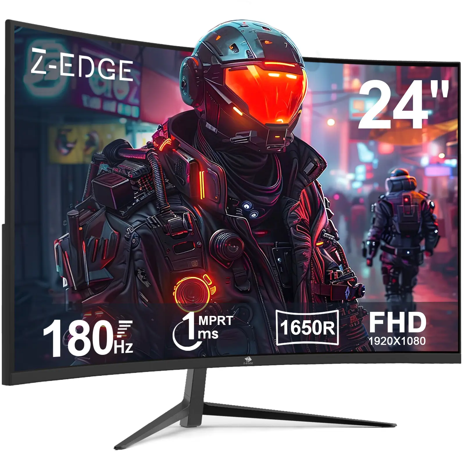 Z-EDGE 24 inch Gaming Monitor Curved 180Hz Refresh Rate 1ms Response Time FreeSync FHD HDR Immersion HDMI/DP VESA Mountable Ultra-Slim Design