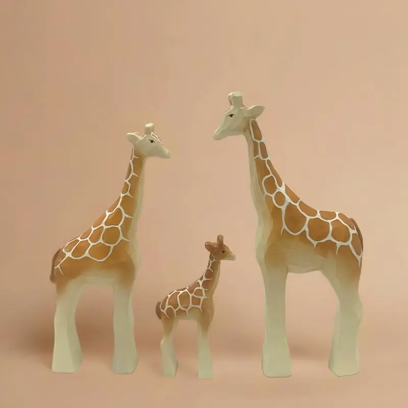 Giraffe Design Resin Statue, 3 Counts/set Modern Animal Shaped Decoration Craft, Home Decor for Living Room Bedroom Dining Room Study Room, Ornaments