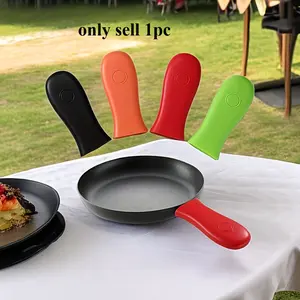 1pc Outdoor Home Kitchen Silicone Hot Handle Holder, Potholder for Cast Iron Skillets, Rubber Pot Handle Sleeve Heat Resistant for Frying Pans & Griddles Sleeve Grip Handle Cover,Metal cookware Handles