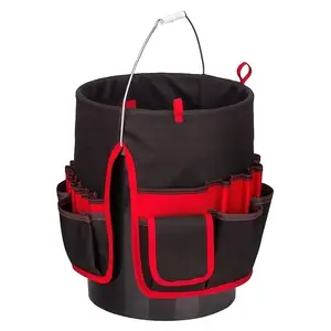 Newshark Multi-Functional Tool Bucket Storage Bag, Garage Tool Storage, Waist Pack with Strap, Electrician Gardening Repair Tool Organizer, 1pc