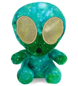 DOLLIBU SNUG-MOOSHIES Fluffy Stuffed Toy - 6" Space Green Alien Plush, Fluffy Stuffed Toys