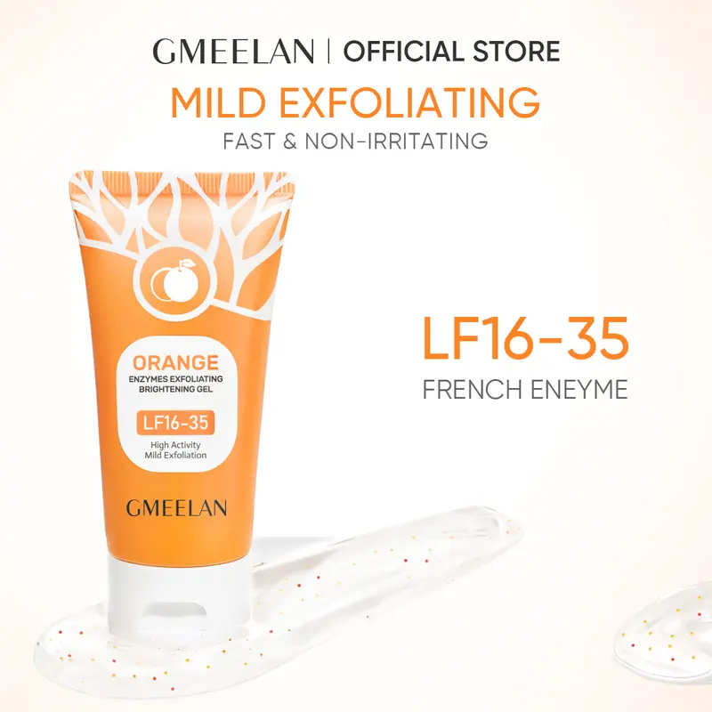 【HOT】GMEELAN Orange Enzyme Exfoliating Scrub Gel 50G - Gentle Exfoliating Face Peeling Gel for Minimizing Pore Appearance, Pore Control, Even Skin Tone & Texture, All Skin Types with Natural Enzymes
