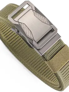 Men's Multifunctional Outdoor Belt, Quick-Release Metal Buckle, High-Quality Nylon Strap, Elastic, Sporty, 6 Colors Available