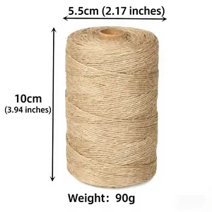 Natural Vintage Hemp Rope Twist Roll, Sewing Thread & Craft Supplies, Ideal for DIY Wedding Party Bow Decorations, Three-Strand Braided Rope