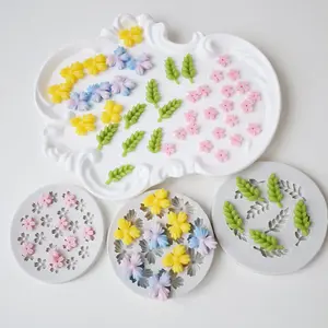 3pcs mini silicone molds for cherry blossoms/leaves/butterfly flowers, candle decoration accessories, soy wax, clay/epoxy/ear drop making, Handmade Crafts, reusable, easy to demold and clean