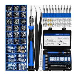 Eyeglass Repair Kit with Magnetic Precision Screwdriver Set, Replacement Screws, Nose Pads, Tweezers & Travel Case for Glasses and Sunglasses