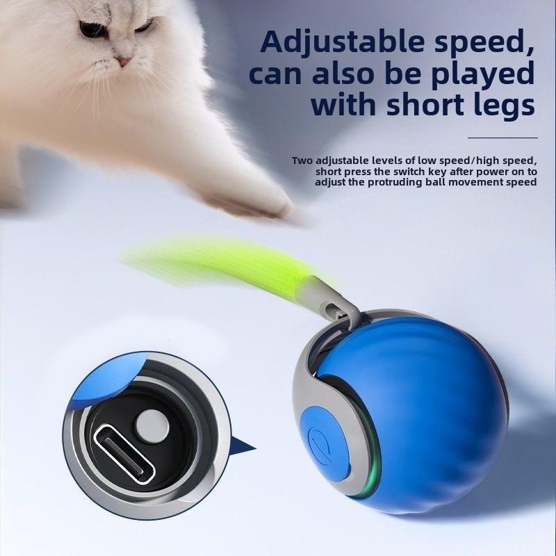 Automatic Rolling Cat Toy Ball - USB Rechargeable Interactive Pet Toy for Cats & Small Dogs | Safe TPR Rubber Material, Chew-Proof & Bounce-Friendly | Fun Exercise Gift for New Year & Holidays