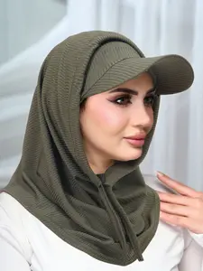 Riding Neck Gaiter Sun Protection Set, Ribbed Sunscreen Hat UV Protection Scarf Headband Cap, Elegant Fitted Ditsy Floral Pattern, All Seasons