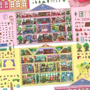 Dream House Scene Stickers Set Pink Hotel & Doll Apartment set– 2 Scene Stickers SetKids / Teens / Adults / All Agesadult relaxation stickers / Familyscene stickers, DIY stickers, journaling stickers,