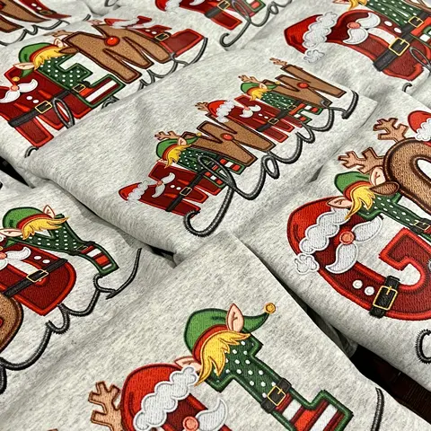 Women's Classic Casual Festive Long Sleeve Faux Embroidery Santa Claus Hoodie - Unisex Fit, Versatile Wear