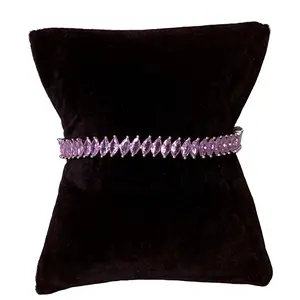 Pink Marquise Bracelet - Fits 7 to 7.5 inches - White Gold Plated