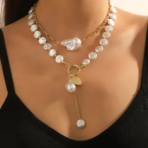 Best-Selling Pearl Necklace: Niche, Light-Luxury Pendant Jewelry with a Premium Aesthetic—Vintage-Style Irregular Baroque Pearl Necklace for Women