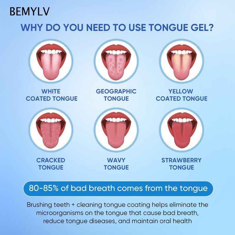 BEMYLV Probiotics Mint Tongue Cleaning Kit  1 Min Deep Clean for Stubborn Coating Bad Breath Post Meal Smoking Essential 50g Long Lasting Freshness