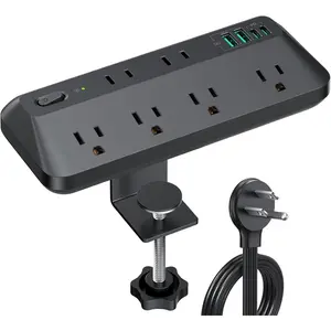 20W USB C Desk Clamp Power Strip - 1700J Surge Protector with 6 Outlets, Desktop  Mount Extension Cord, Fit 1.97" Tabletop, 10FT Flat Plug for Teacher  Haves, Office, ETL List, Black