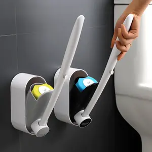 Disposable Toilet Brush Set, Long Handle Household Bathroom Cleaning Tool with Replacement Heads, 360° Deep Clean, Hygienic & Easy to Use for Home & Hotel