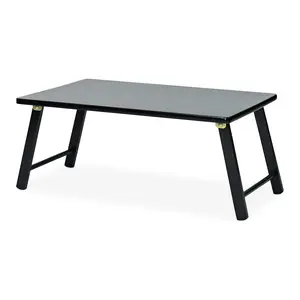 PJ Wood Folding Laptop Desk Tray Portable Bed Table for Computer Work, Black