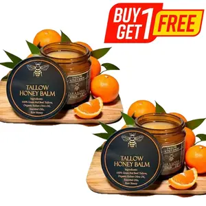 【Buy 1 Get 1】Organic Grass-Fed Beef Tallow Balm with Raw Honey - Moisturizing Cream for Soft, Smooth Skin - Handmade All-Natural Moisturizer