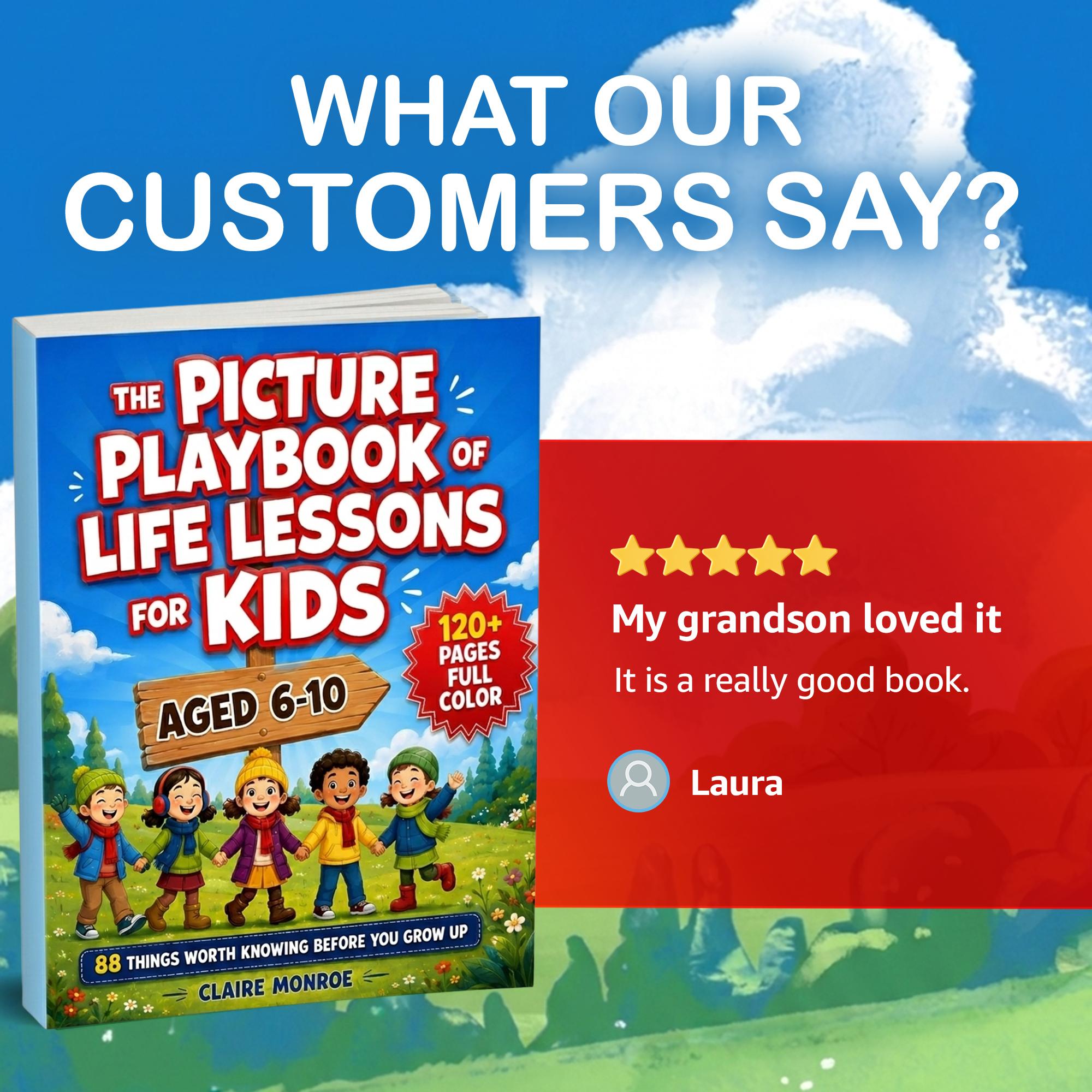 Claire Monroe Children's Learning Book for Ages 6-10, Full Color Illustrated Social Skills Guide for Parents, Homeschoolers & Classrooms with 88 Visual Life Lessons
