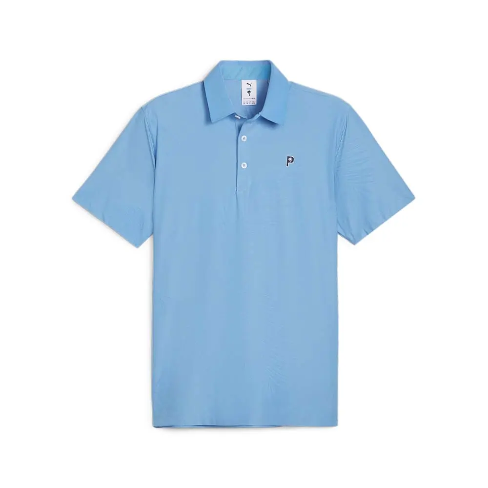 PUMA Mens X Palm Tree Crew Jacquard Short Sleeve Shirt Casual Casual - Blue
