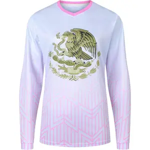 Women Mountain Bike Shirts Long Sleeve Mexico MTB Off-Road Motocross Jersey Quick Dry&Moisture-Wicking Bike Wear Long Sleeve