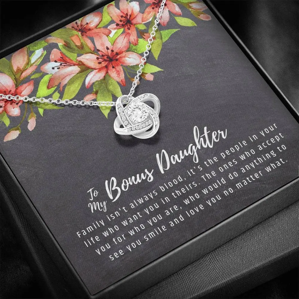Personalized Bonus Daughter Gift from Stepmom, Step Daughter Gift from Step Dad, Bonus Daughter Necklace, Daughter In Law Gift, Adoption Gift For Her V4
