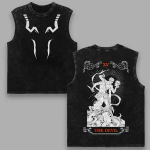 "The Devil" Sukuna Graphic Tee, Vintage Anime Wash T-Shirt – Heavyweight Soft Cotton Crewneck, Streetwear Summer Top, Gift for Anime Manga JJK Fans