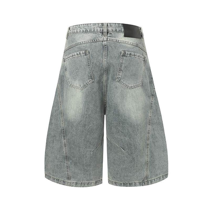 Noctra Distressed Washed Short Denim Culottes