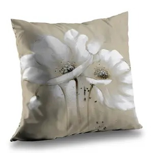 Begin Home Decor C1PT14145CZKY6 14 x 14 in. White Abstract Wild Flowers Throw Pillow - Contemporary Home Decor