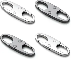 4pcs Metal Pocket-Size Zipper Clips - Anti-Theft Sewing Trim Embellishments, Airplane Travel Gadgets, Small Carabiners for Backpacks & Women's Crossbody Bags (2Grey, 2Silver), Pocket-Size Zippers